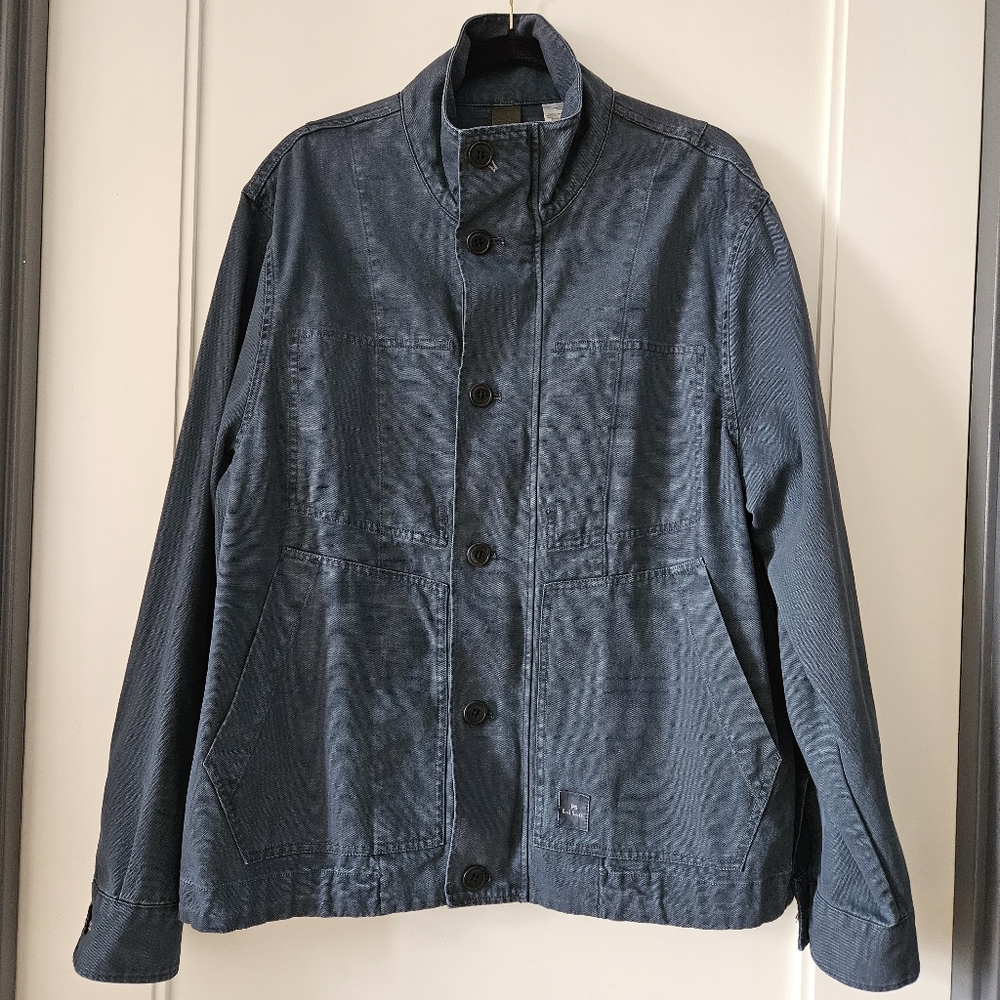 PS Paul Smith Men's Cotton Canvas Utility Jacket Chore Coat Blue Sz Large NWOT